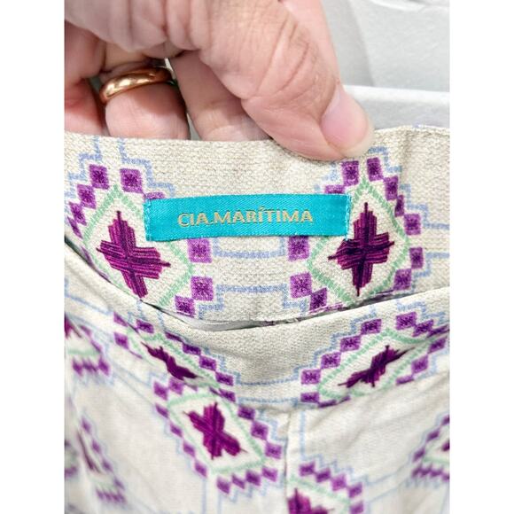 Cia Maritima Silk 2 Piece Cover-Up Set Shirt and Pants Vera Cruz Womens Size M - Picture 7 of 8